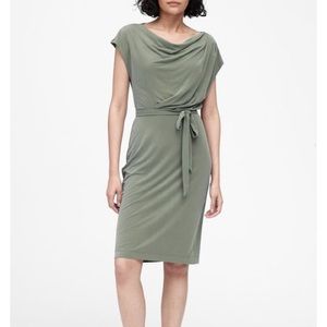 Sandwash Modal Cowl-Neck Dress (olive)